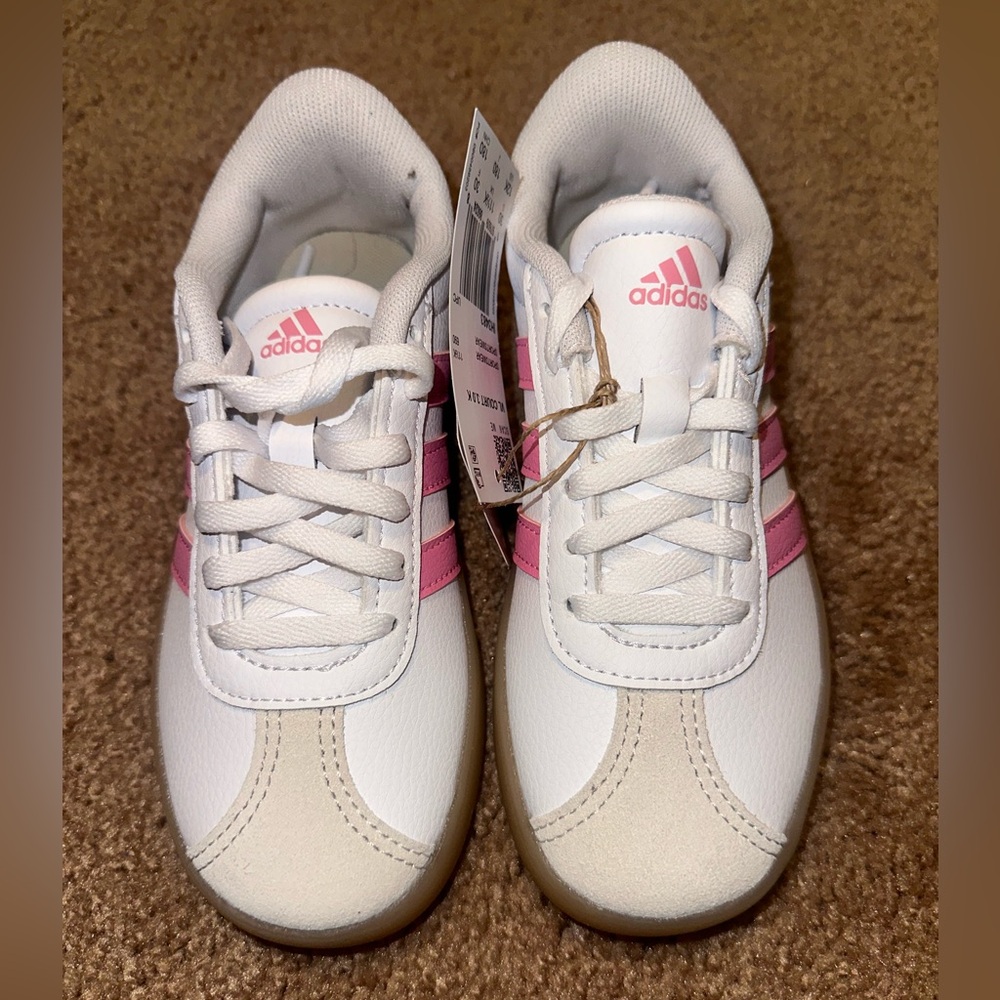 adidas Kids Shoes in White and Pink - Picture 2 of 7